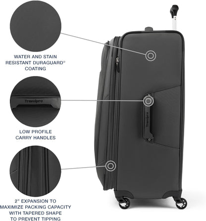 Travelpro Maxlite 5 Softside Expandable Checked Luggage with Spinner Wheels, Lightweight, 29-Inch — Shadow Grey