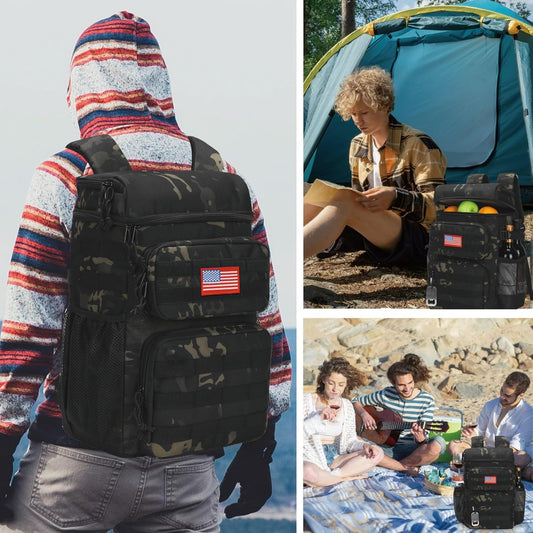 Tactical Backpack Cooler,Soft Lightweight Leakproof Cooler Backpack,Insulated Cooler Bag,Portable Soft Cooler Bag Waterproof for Beach, Travel, Camping, Picnic, Hiking