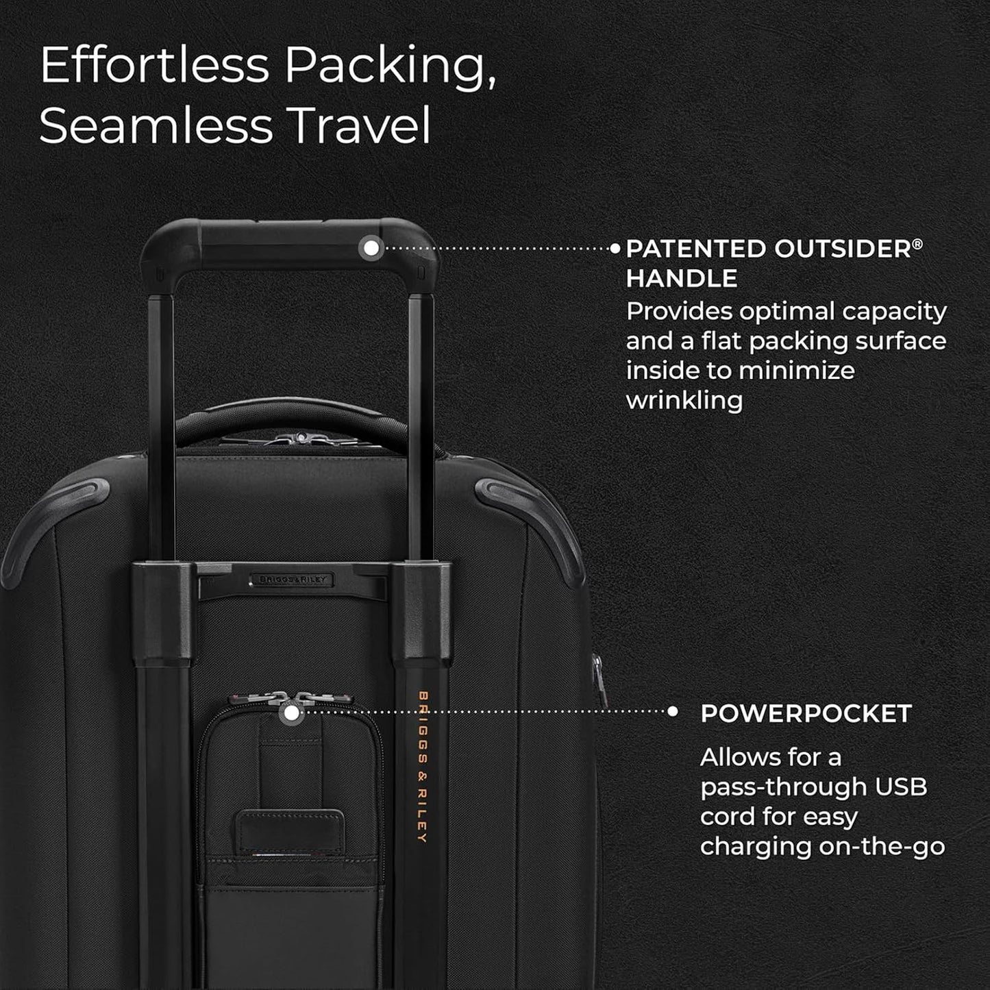 Briggs & Riley Domestic 22" Carry On Expandable Spinner - Luggage for Travel, Suitcases with Wheels, Softside Rolling Bag for Men & Women - ZDX Collection, Black