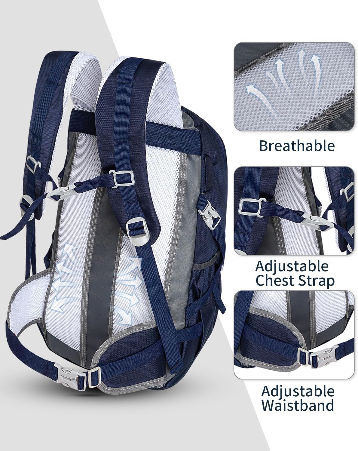 Hiking Backpack 40L Lightweight Waterproof Daypack for Men Women Outdoor Camping Mountaineering Trekking Travel Bag