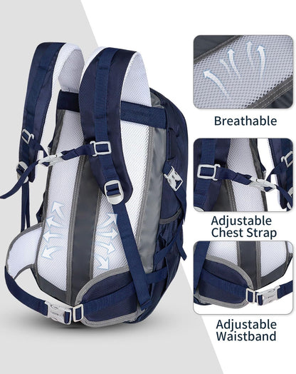 Hiking Backpack 40L Lightweight Waterproof Daypack for Men Women Outdoor Camping Mountaineering Trekking Travel Bag