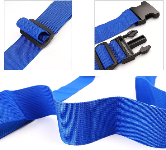 2Pcs Luggage Straps for Suitcase Travel Accessories TSA Approved, 80In Long Belts to Keep Your Suitcase Secure, Adjustable Bag Straps with Quick-Release Buckle for Travel Bag Closure, Blue