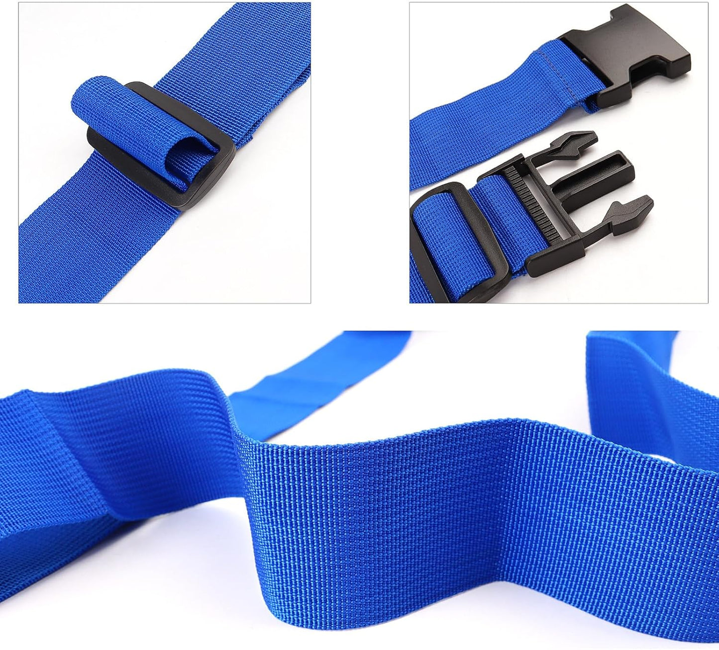 4Pcs Luggage Straps for Suitcase Travel Accessories TSA Approved, 80In Long Belts to Keep Your Suitcase Secure, Adjustable Bag Straps with Quick-Release Buckle for Travel Bag Closure, Blue