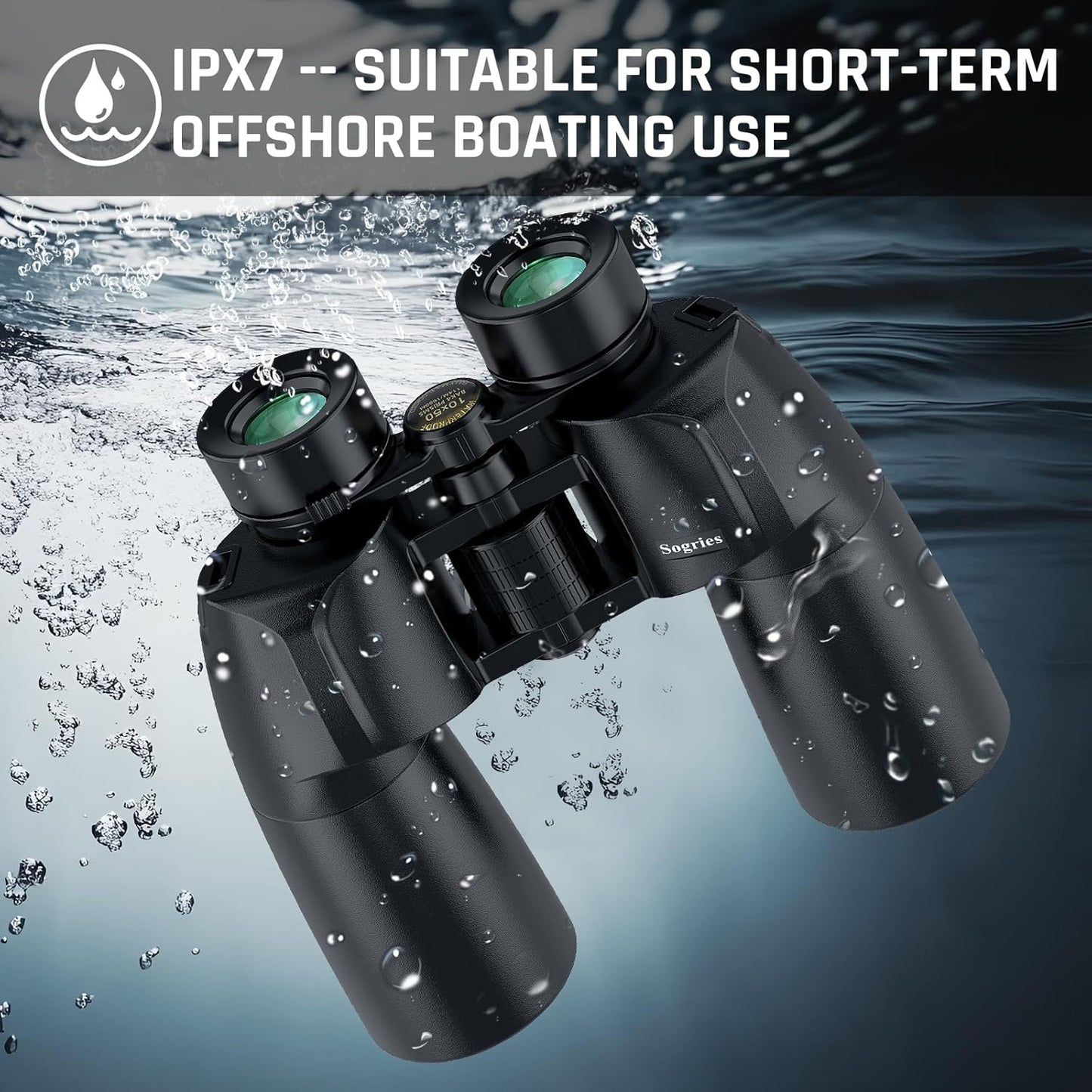 10x50 Binoculars for Adults - HD High Powered Binoculars for Bird Watching, IPX7 Waterproof Fogproof,Fully Multi-Coated BAK4 Prism Optics for Hunting,Travel