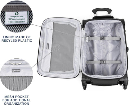 Travelpro Maxlite 5 Softside Expandable Carry-On Luggage with Spinner Wheels, Lightweight, 21-Inch — Black