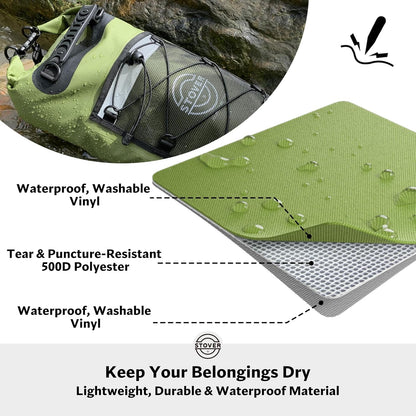 STOVER 5/10/25/30/40/55L Waterproof Backpack- Floating Dry Bag for Kayaking, Travel, Beach, Hiking, & Camping, Men/Women