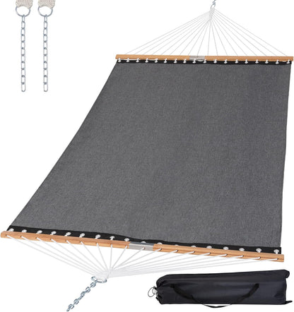 SUNCREAT Portable Double Outdoor Hammock, 450lbs Capacity, Quick Dry 2 Person Hammock with Carrying Bag, Dark Gray