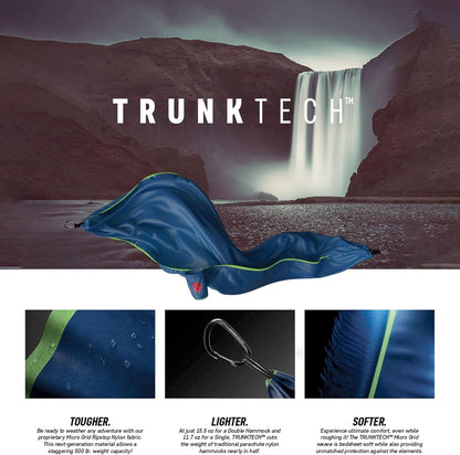 Grand Trunk TrunkTech Double Hammock | Portable Camping Hammock | Accessories for Outdoor, Indoor, Hiking Camping, Backpacking, Travel, Backyard, Beach (Vista)