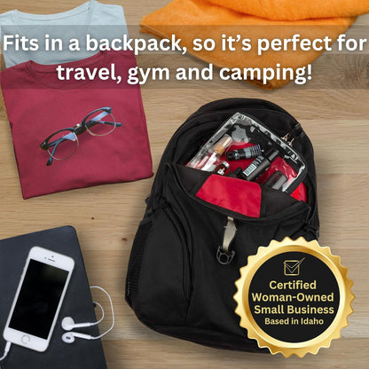 BORSALI TSA-Approved Quart-Sized Bag for Carry-on Travel - One (1) Quart Clear Toiletries, Cosmetic and 3-1-1 Liquids Toiletry Bag - Set of 3