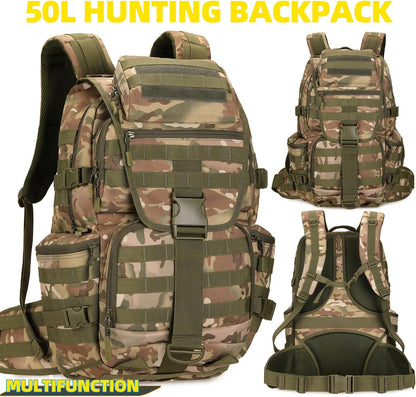 50L Military Tactical Backpack Hiking Waterproof Backpack Large Military Pack 3 Day Assault Pack Molle Bag Rucksack