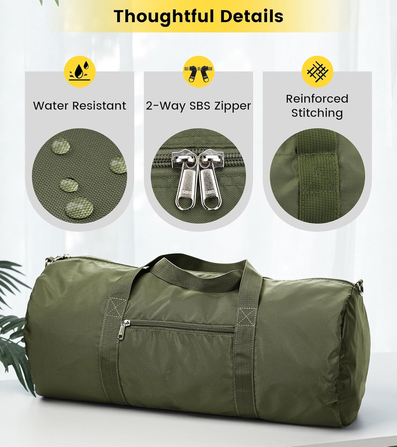 Vorspack Duffel Bag 20-24-28 Inches Foldable Gym Bag for Men Women Duffle Bag Lightweight with Inner Pocket for Travel Sports