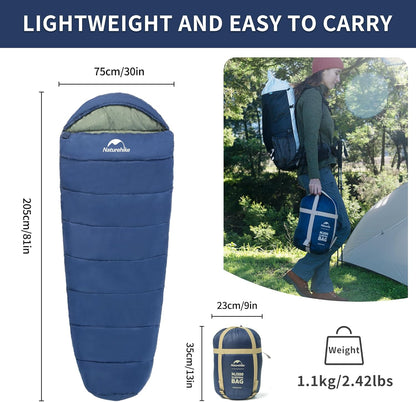 Naturehike Sleeping Bags for Adults, 23/39℉ Mummy Backpacking Sleeping Bag, 0 Degree Lightweight Sleeping Bag Warm for Camping, Hiking