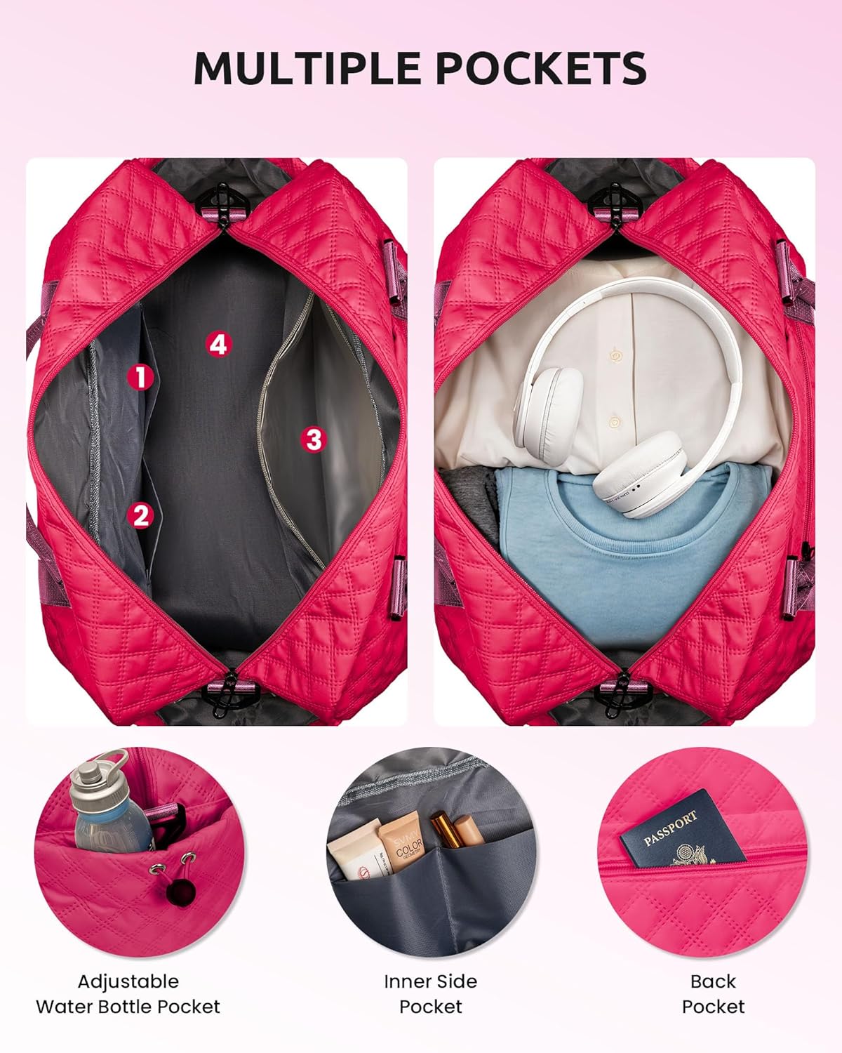 Birthday Gifts for 3 4 5 6 7 8 9 10 11 12 13 Year Old Girls-Initial Travel Bag with Shoe Compartment, Weekender Bag, Overnight Bag for Women, Letter Travel Bag with Makeup Bag (Letter L)