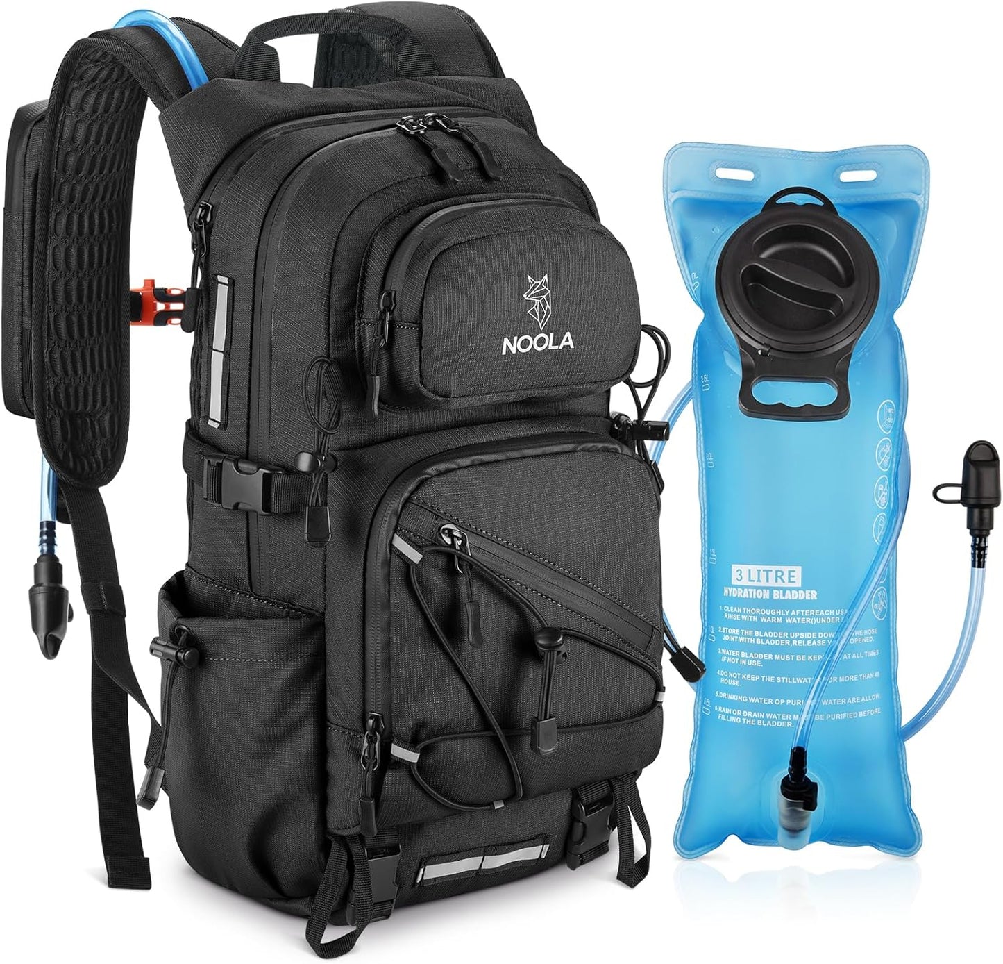 NOOLA Hydration Backpack with 3L Water Bladder, 22L Water Backpack for Hiking Cycling Running Biking, Lightweight Hiking Pack