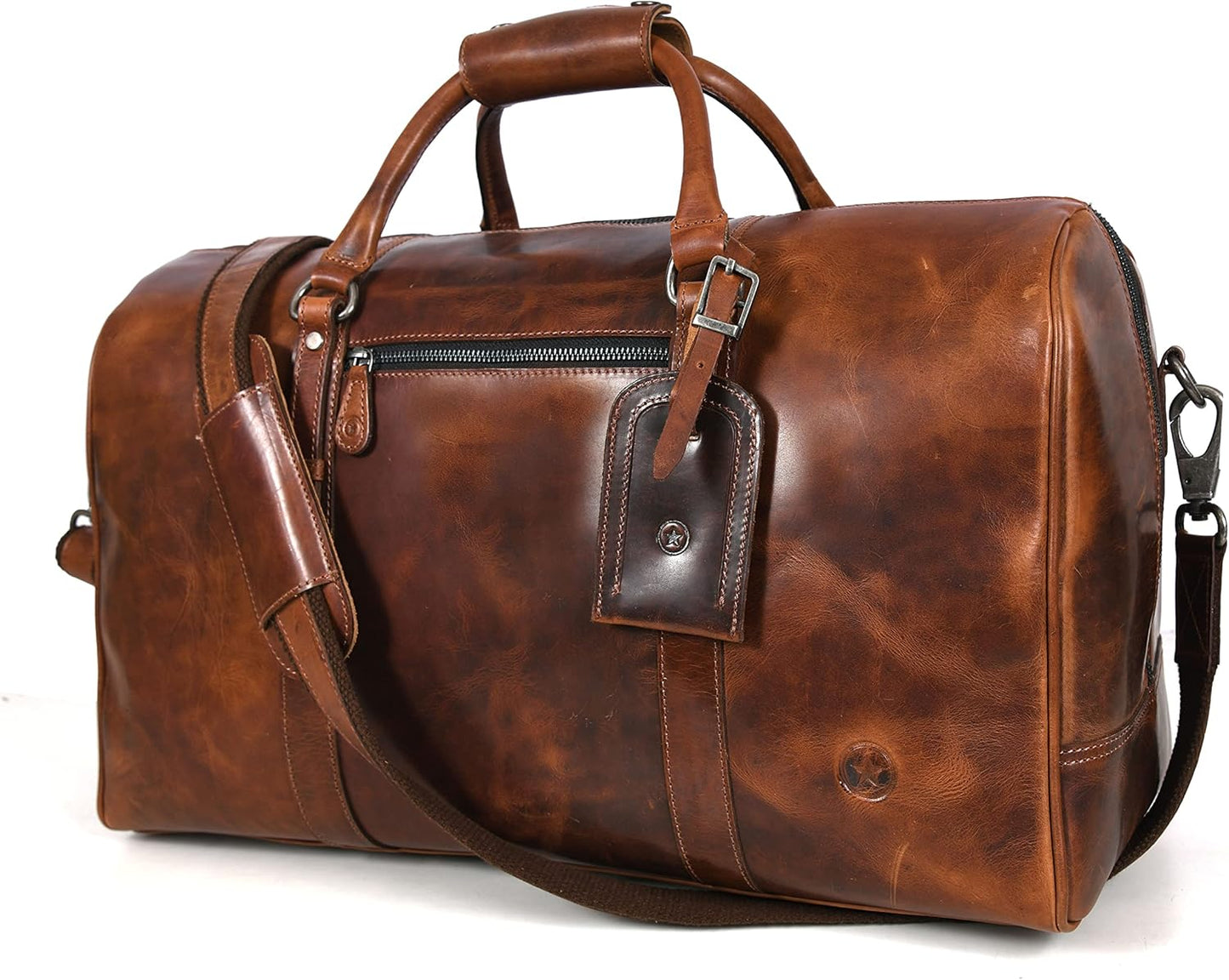 Leather Duffel Bag for Men & Women Travel, Weekend, Overnight, Gym Bag