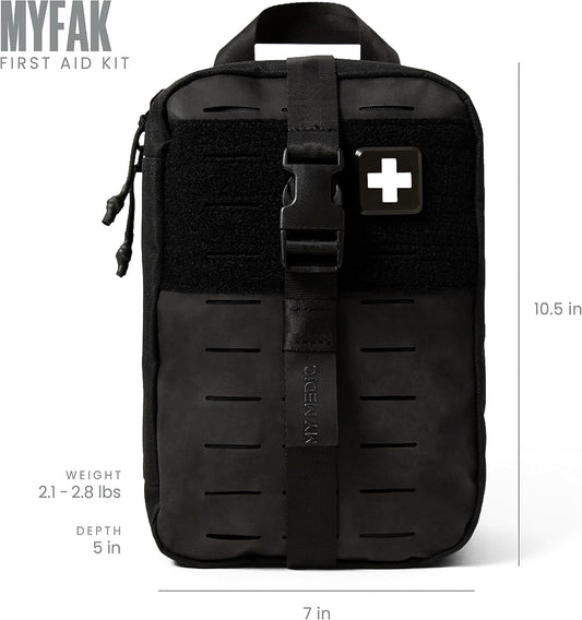 MY MEDIC MyFAK Standard Ifak First Aid Kit - 132 Life Saving Trauma and Medical Items - HSA FSA Eligible Survival Kit for Camping or Your Car - Black