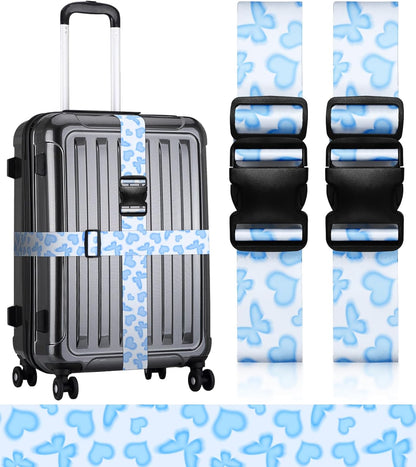 Luggage Straps for Suitcases Travel Belt Luggage Band Heavy Duty Traveling Luggage Identifier Cute Women Girls Unique Accesory,