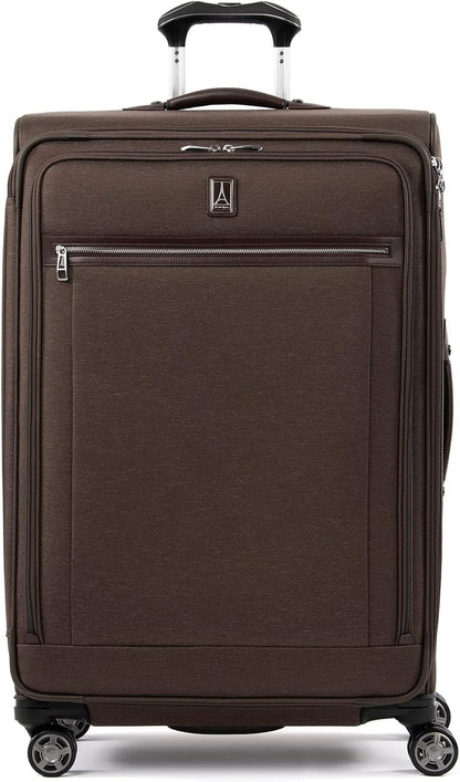 Travelpro Platinum Elite Softside Expandable Checked Luggage, 8 Wheel Spinner Large Suitcase, TSA Lock, Men and Women, Rich Espresso Brown, Checked Large 29-Inch