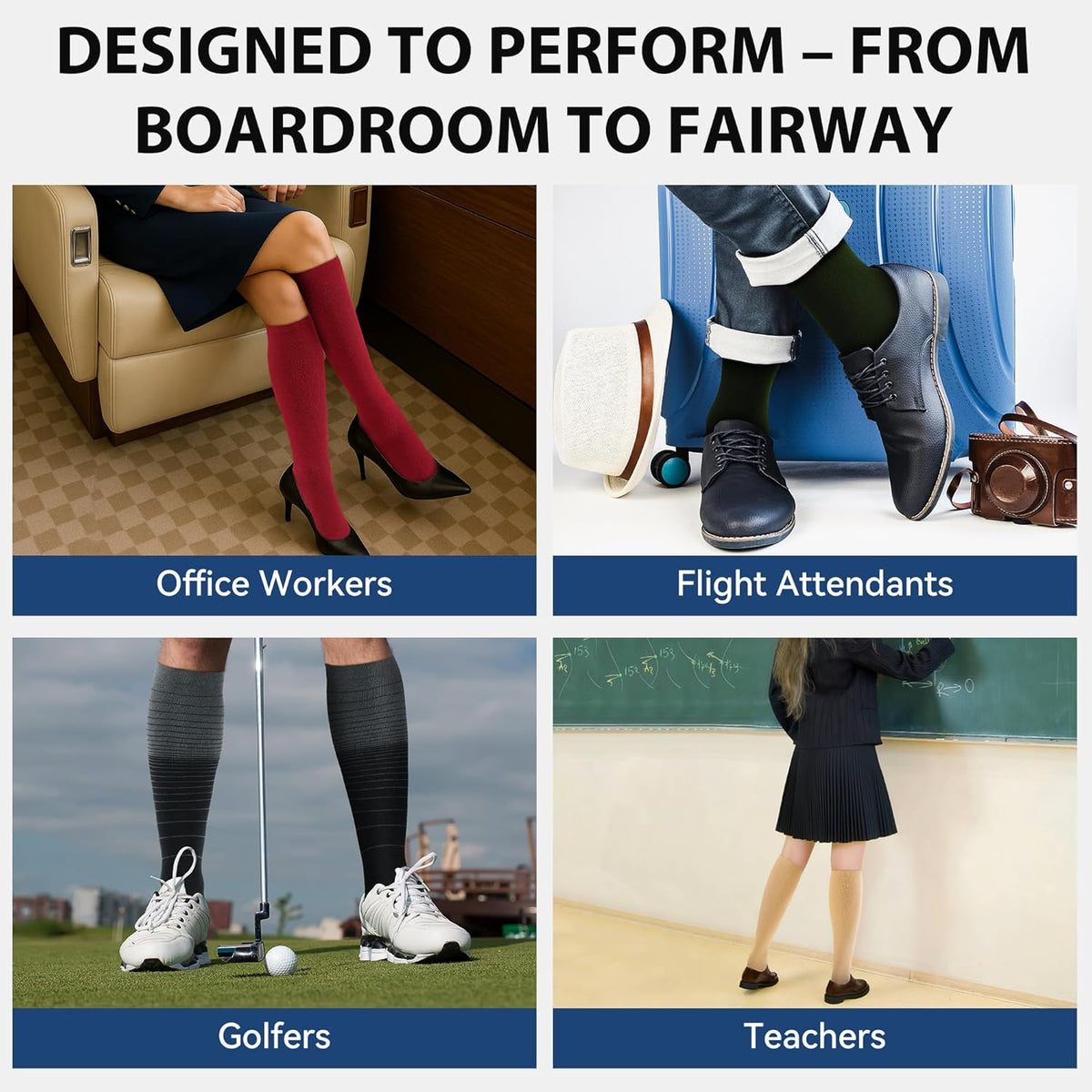NEWZILL Copper Compression Socks for Women & Men 15-20mmHg Cotton Rich Odor Control Dress Socks for Business Casual Running Medical Athletic Support, Edema Diabetic Relief