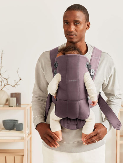 BabyBjörn Baby Carrier Mini, Cotton, Dark Purple | Newborn Carrier (7-25 lbs), Ergonomic, Easy-to-Use