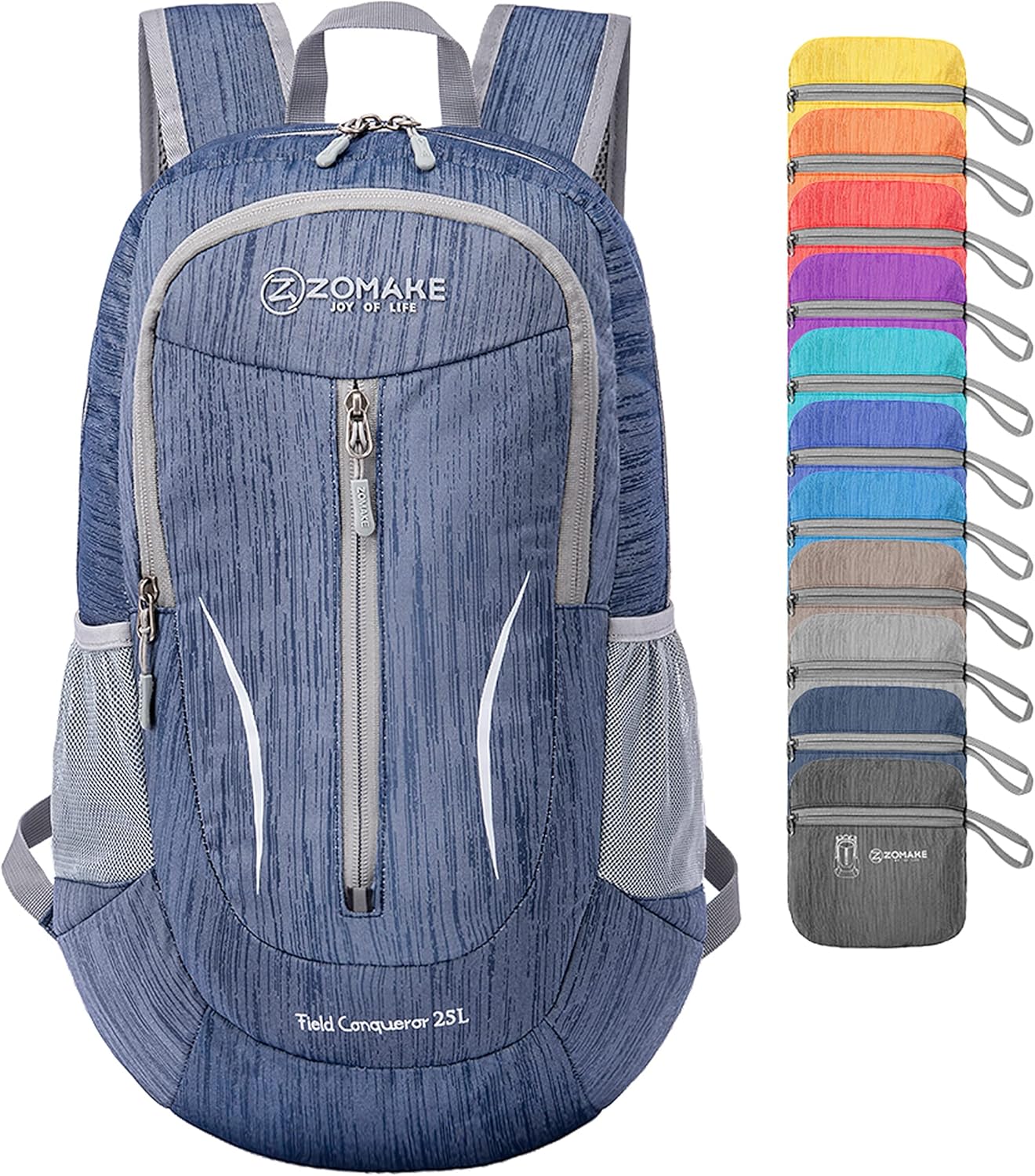 ZOMAKE 25L Ultra Lightweight Packable Backpack, Foldable Hiking Backpacks Water Resistant Small Folding Daypack for Travel(Navy Blue)