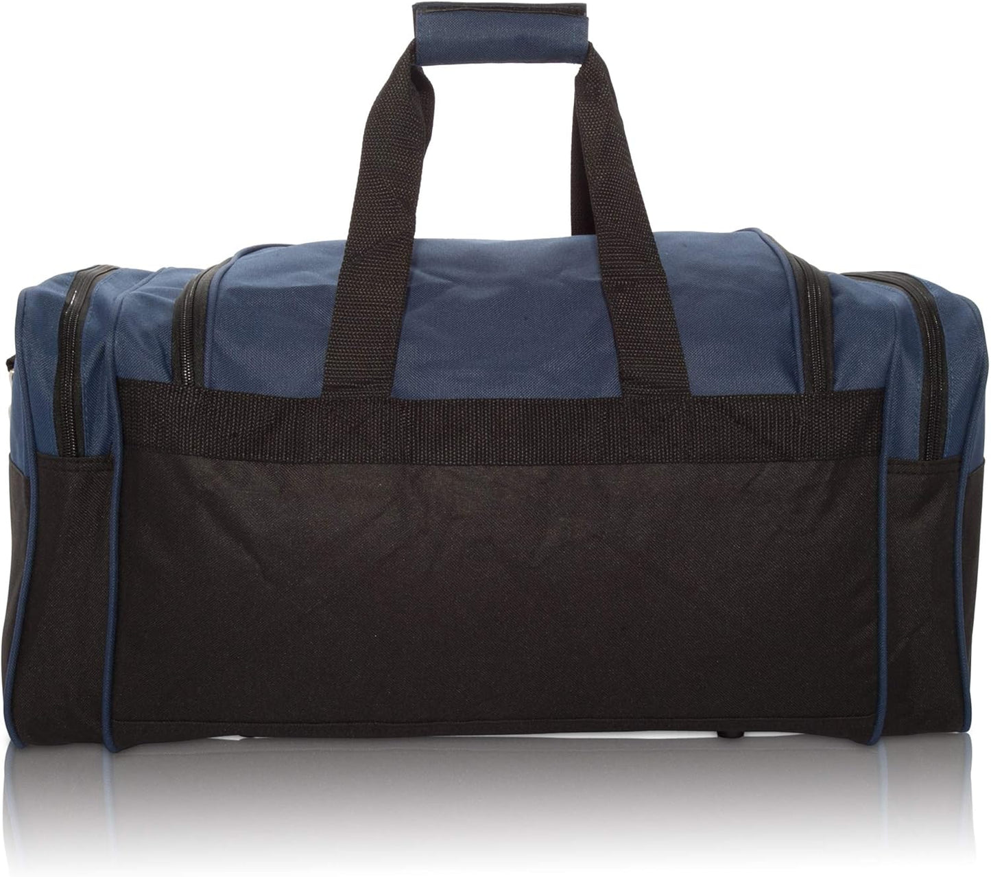 DALIX 21" Blank Sports Duffle Bag Gym Bag Travel Duffel with Adjustable Strap in Navy Blue