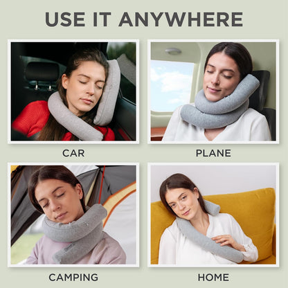 Dot&Dot Twist Memory Foam Travel Pillow for Neck, Chin, Lumbar and Leg Support - Neck Pillows for Sleeping Travel Airplane - Adjustable, Bendable Roll Pillow