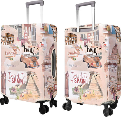 Travel Luggage Cover Suitcase Protector Fits 18-32 Inch Wheel Covers PatternedTravel Related Items Flower Luggage Protector Elastic XL