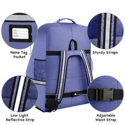 Car Seat Travel Bag - Padded Car Seat Carrier with Steel Cable Handle and Reflective Stripes, Large Durable Airport Gate Check Bag with Shoulder Strap