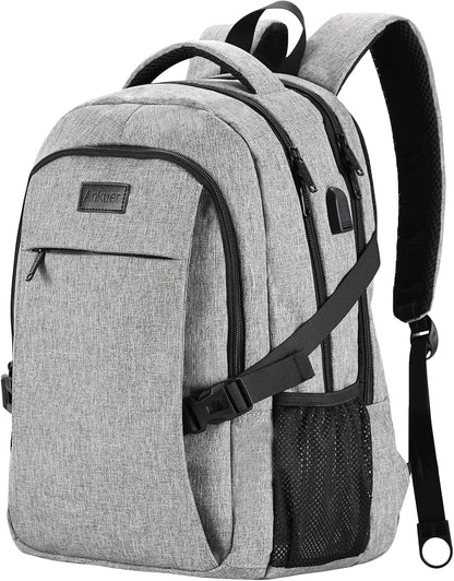 ANKUER Backpacks for Men Women, Backpack Fits Up 15.6 in Laptop Backpack for Travel, Backpacks with USB Charging Port, Work Business Backpack for Women (Grey)