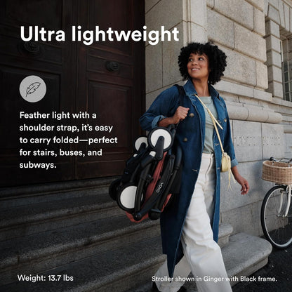 Stokke YOYO3 Stroller from 6 Months - Includes White Frame/Black Seat Cushion + Canopy - Folds in & Out in a Flash - Light & Compact - Carry-On Compatible