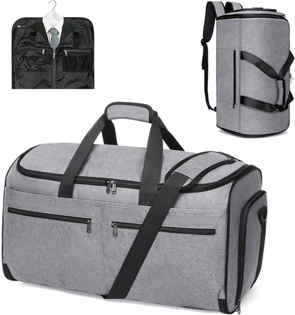 Bukere Carry on Garment Bag for Travel, Convertible Travel Duffel Suit Bag with Backpack Straps, Shoe Compartment, 3 in 1 Weekender Suit Bag for Men Women