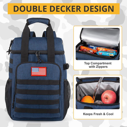 Tactical Backpack Cooler,Lunch Backpack for Men Adults Work with Handle，Soft Cooler Backpack Insulated Waterproof Leak Proof