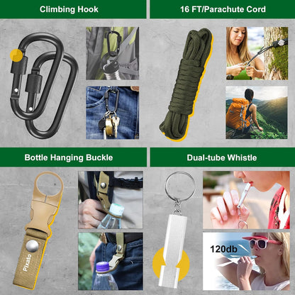 Gifts for Men Dad Fathers Day, 34 in 1 Survival Gear and Equipment, Emergency Survival Kit Camping Accessories, Christmas Birthday Gifts Ideas for Camping Fishing Hunting Hiking (Black)