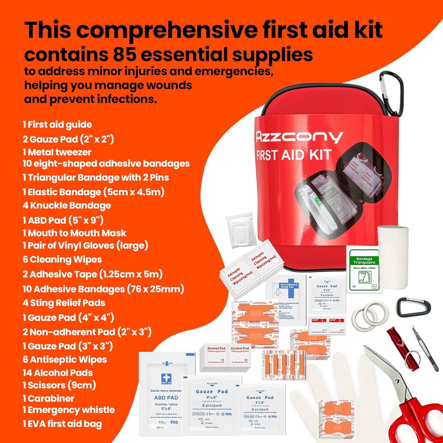 Emergency Survival Kit with First Aid Gears and Supplies - EDC Go Bugout Bag - Get Home Backpack for Camping Outdoor - Tactical Military Molle Pouch Grade - Gift for Man Woman