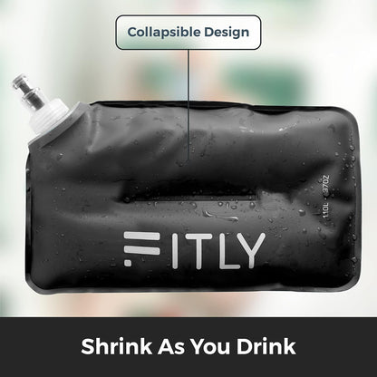 Soft Flask - Shrink As You Drink Soft Water Bottle for Hydration Pack - Folding Water Bottle Ideal for Running, Hiking, Cycling, Climbing & Rigorous Activity