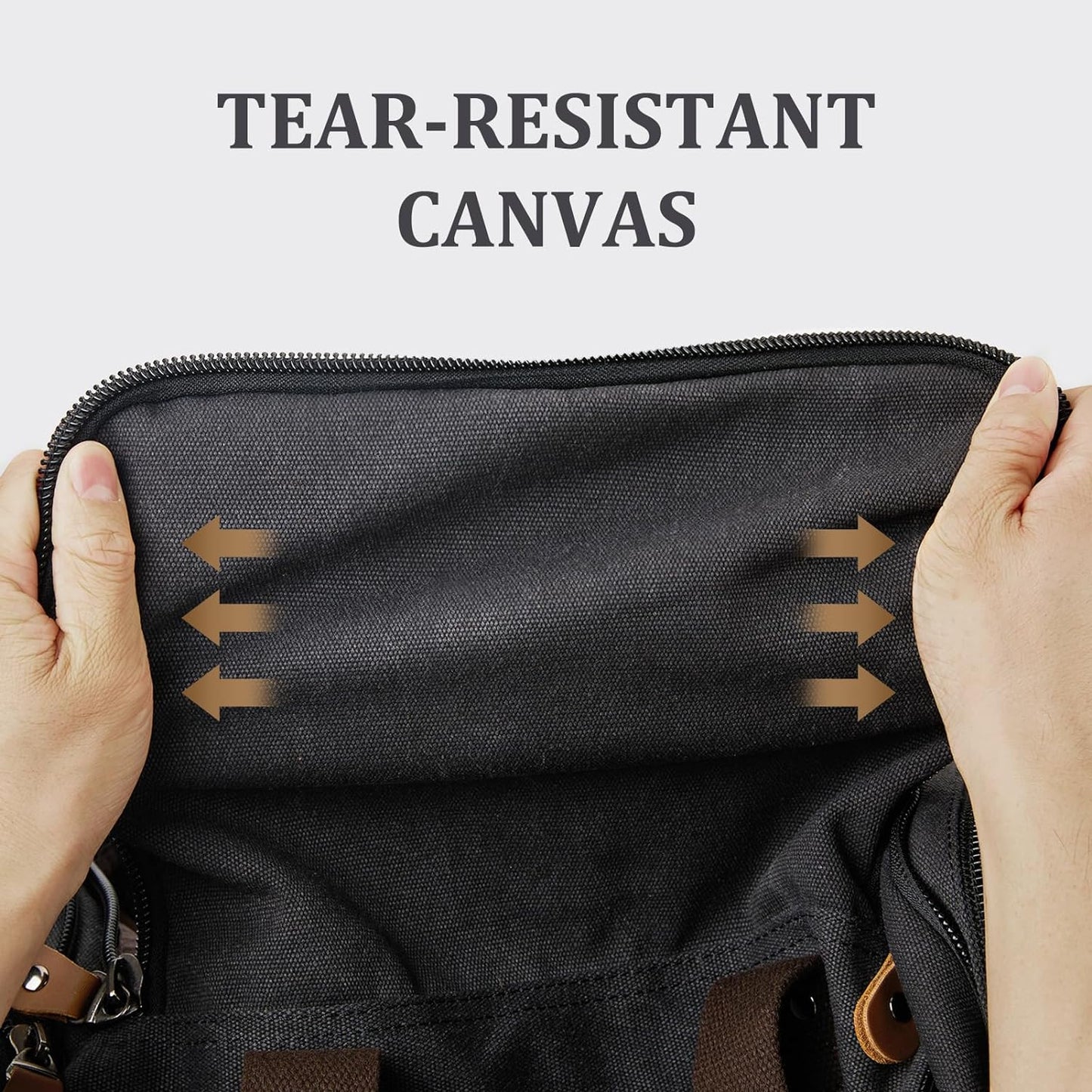 Gonex Canvas Duffle Bag for Travel 50L Expandable Duffel Weekend Overnight Bag men (Dark Gray)