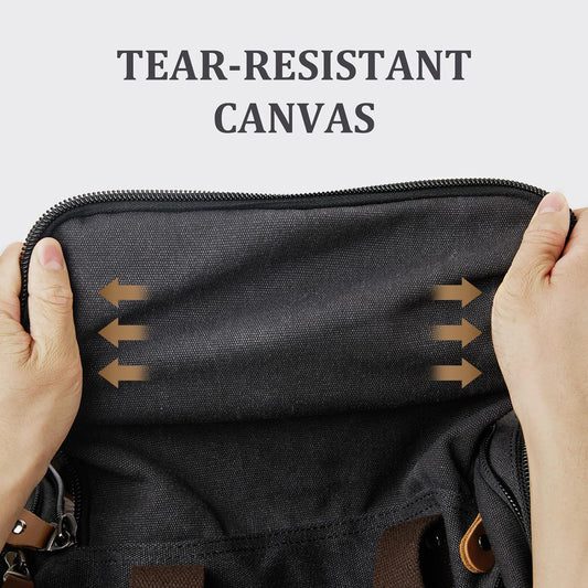 Gonex Canvas Duffle Bag for Travel 50L Expandable Duffel Weekend Overnight Bag men (Dark Gray)