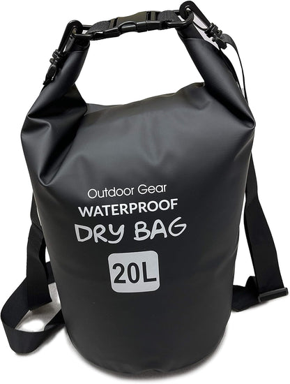 EliteShield Waterproof Dry Bag backpack Roll Top Closure Rafting Boating Black 10L With Free Phone case