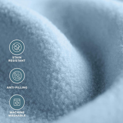 Bare Home Polar Fleece Blanket - Full/Queen - Warm & Cozy - Premium Fleece - Throw for Bed, Sofa, Camping, Travel and Cold Nights - Lightweight Blanket (Full/Queen, Light Blue)