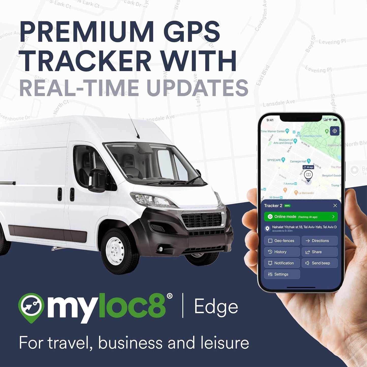 GPS Luggage Tracker for Suitcases TSA Approved, Android & iOS Compatible - Real-Time Tracking Device for Travel - Smart Tag with Bag Opening Alert - Long Battery Life (12-Mo Subscription Included)