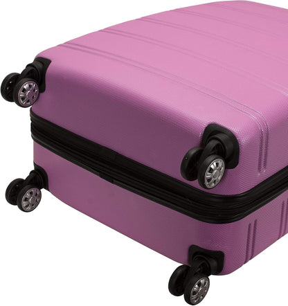 Rockland Melbourne Hardside Expandable Luggage with Spinner Wheels, Pink, 2 Piece (20/28)