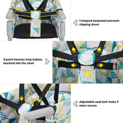 Hook On Chair, VEEYOO Clip On High Chair Folding Fast Table Chair with Storage Bag, Portable Baby Feeding Seat Attach to Table for Home and Travel