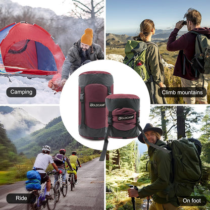 GoldCamp compression stuff sack for Ultralight sleeping bag, space saving gear with dust flap,18L/30L/43L/49L/65L Compression Stuff Sack, Waterproof, Camping, Travel, Outdoor, Backpacking (Red, XXXL)