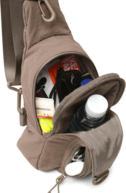 ODODOS Daily Sling Bag with Adjustable Straps Crossbody Chest Bag Lightweight Small Backpack for Casual Traveling Hiking