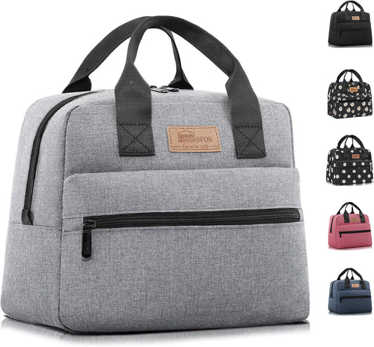 HOMESPON Insulated Lunch Bag for Women Men Lunch Box Cooler Lunch Tote for Work Picnic (Grey)