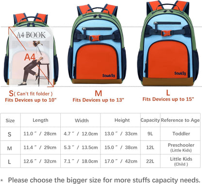 Cute Mini Toddler Backpacks for Boys 2-4 Little Kids Backpack Preschool Bookbag (Orange Blue)