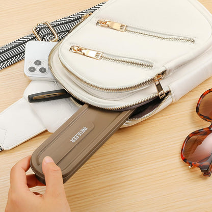 INKULEERTravel cutlery set, 18/8 stainless steel cutlery, Reusable utensils set with case, Portable Silverware Lunch Box for Camping and Office (Rose gold)