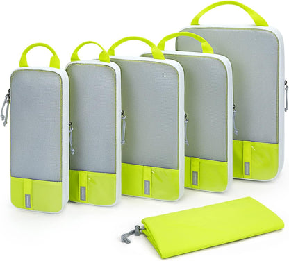 BAGSMART 6 Set Compression Packing Cubes - Lightweight Travel Essentials, Durable Luggage Organizer