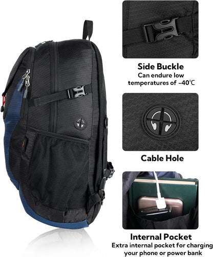 WATERFLY Lightweight Packable Hiking Backpack: 30L Foldable Travel Daypack Ultralight Camping Day Pack for Woman Man